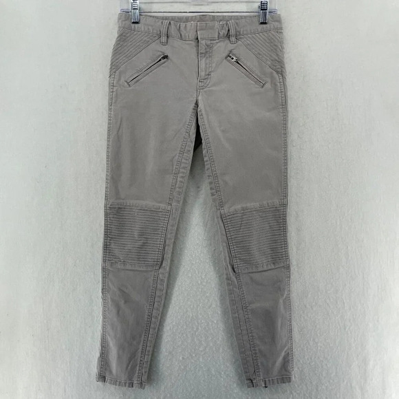 Gap Khakis Pants Women's 28 Beige Skinny Mini Stretch Cropped Jeggings Slim Fit - Picture 1 of 12